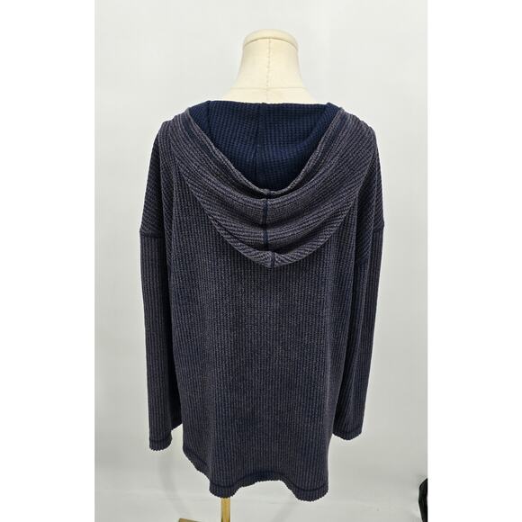 New In Waffle Knit Hoodie Button-Up – Size M - Picture 3 of 6
